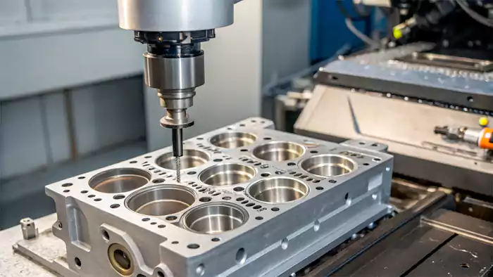 CNC machine working on titanium