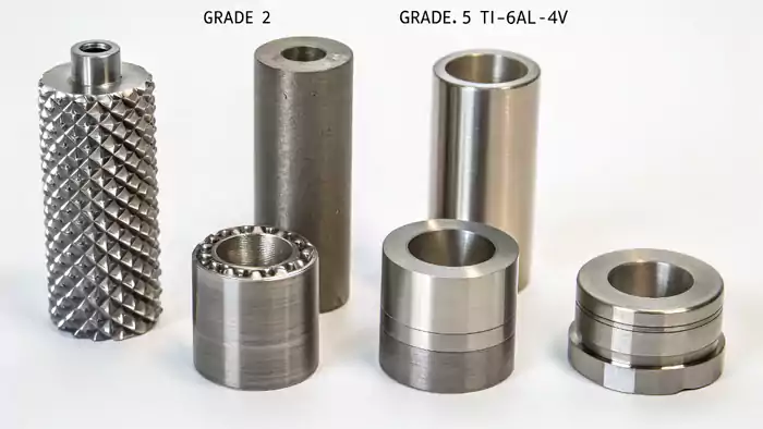 Various titanium alloy samples