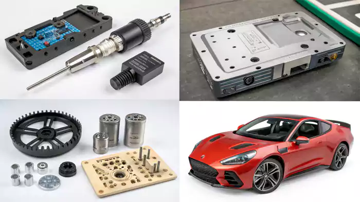 Collage of products made using rapid tooling from different industries