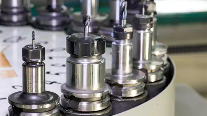 HSS End Mill in a CNC Machine Spindle