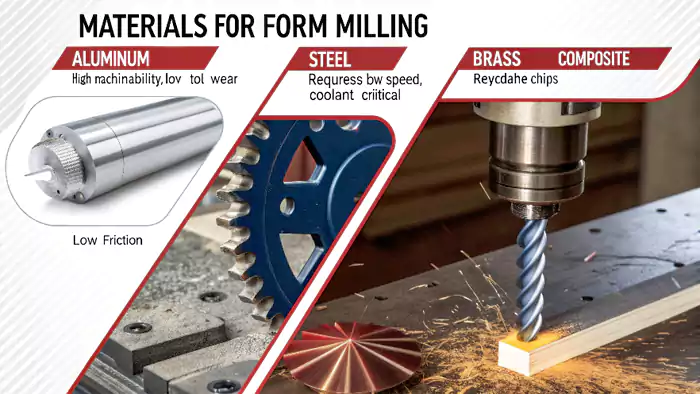 Various materials suitable for form milling