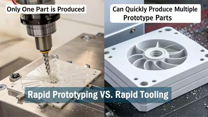 Comparison graphic: Rapid Prototyping vs Rapid Mold Making
