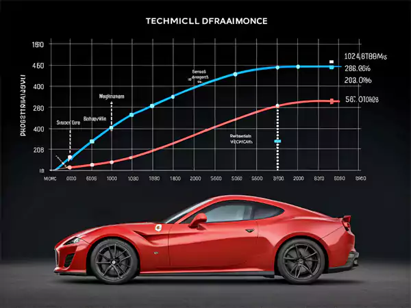 A dynamometer graph showing horsepower and torque gains after installing ported heads