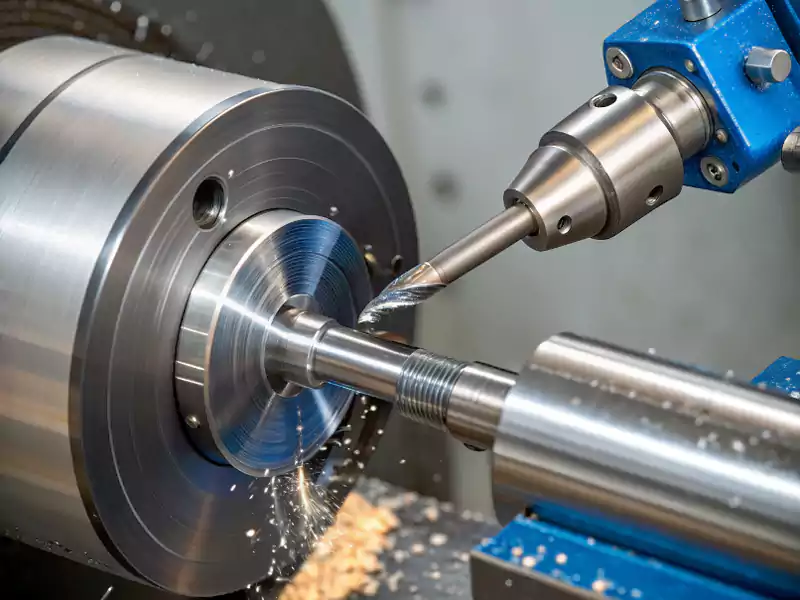 A close-up shot of a perfectly smooth, almost mirror-like finish on a metal part after a finishing turn