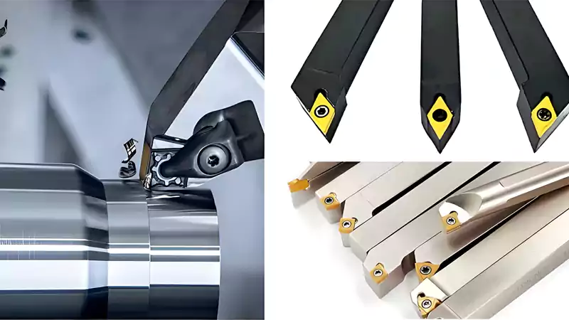 An organized drawer showcasing a variety of CNC turning tools and inserts