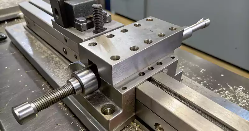 A workpiece securely clamped in a CNC machine vise