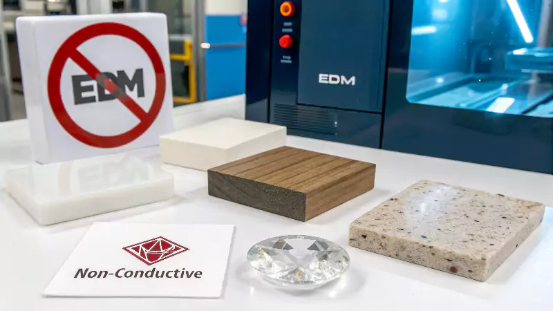 An image showing a variety of non-conductive materials like plastic, ceramic, and wood, with a