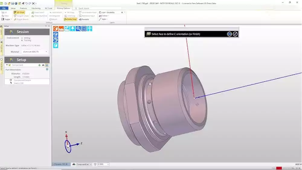A CAD drawing highlighting DFM considerations for an undercut, such as tool clearance and corner radius