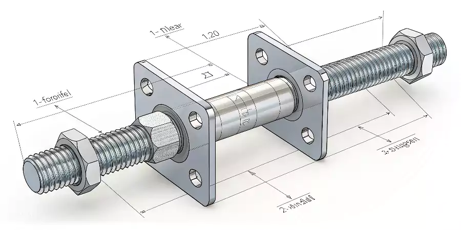A diagram showing a bolt and nut joining two metal plates together
