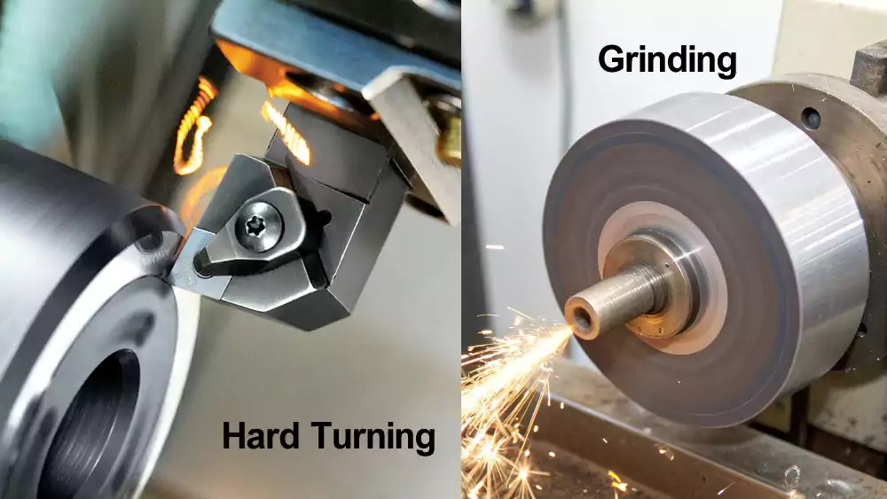Comparison of hard turning tool and grinding wheel