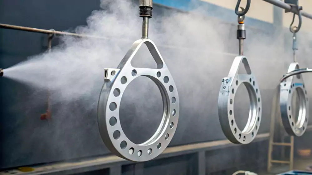 Powder-coated industrial components