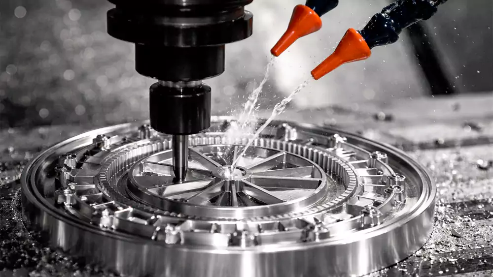 CNC machining factory producing precision metal components