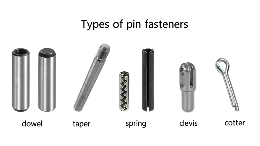 different types of pin fasteners comparison chart