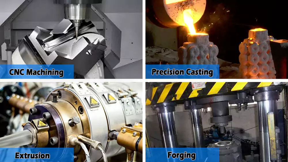 aluminum cnc machining VS precision Casting VS extrusion VS forging
