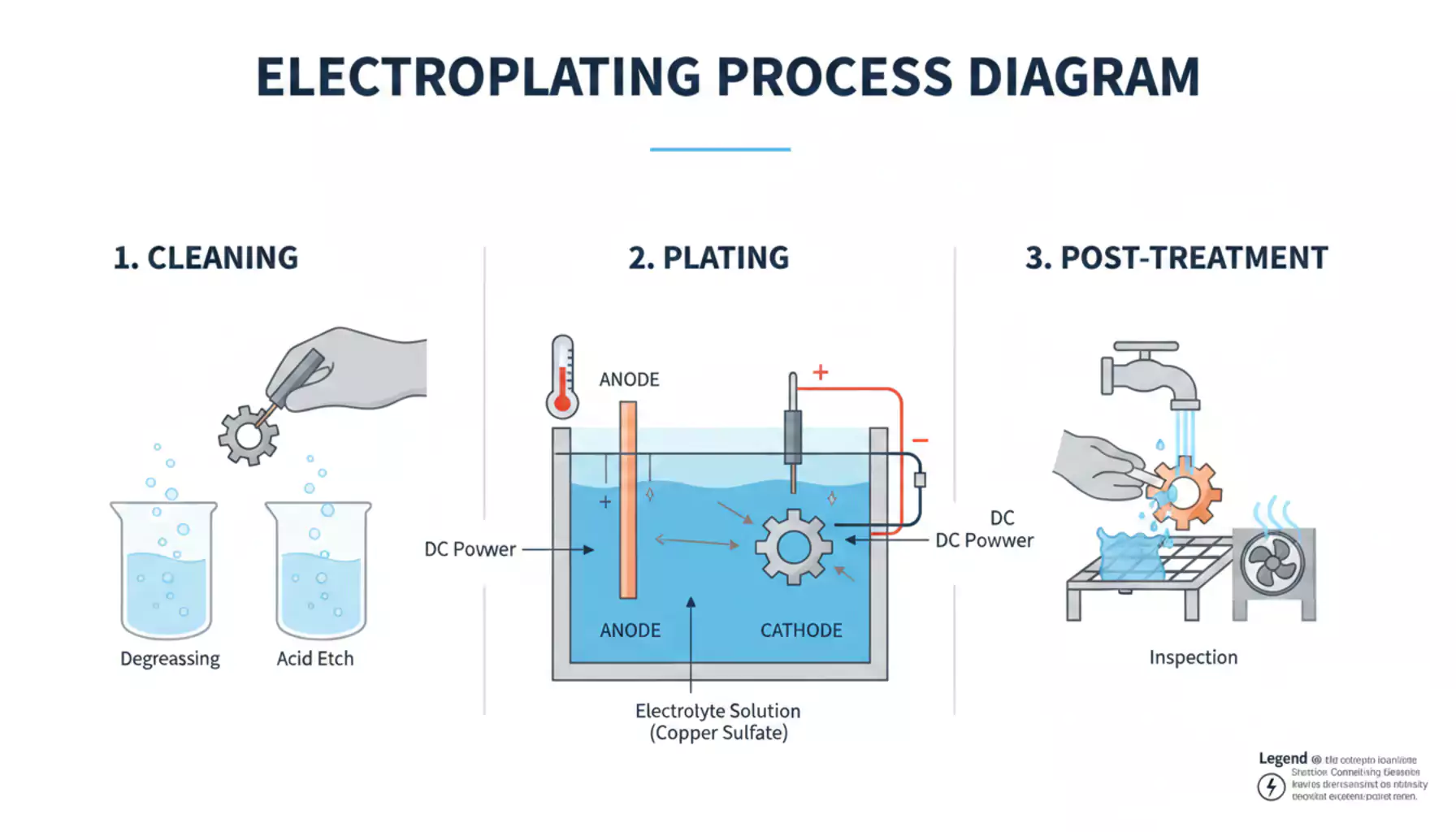 electroplating process steps diagram for cnc parts