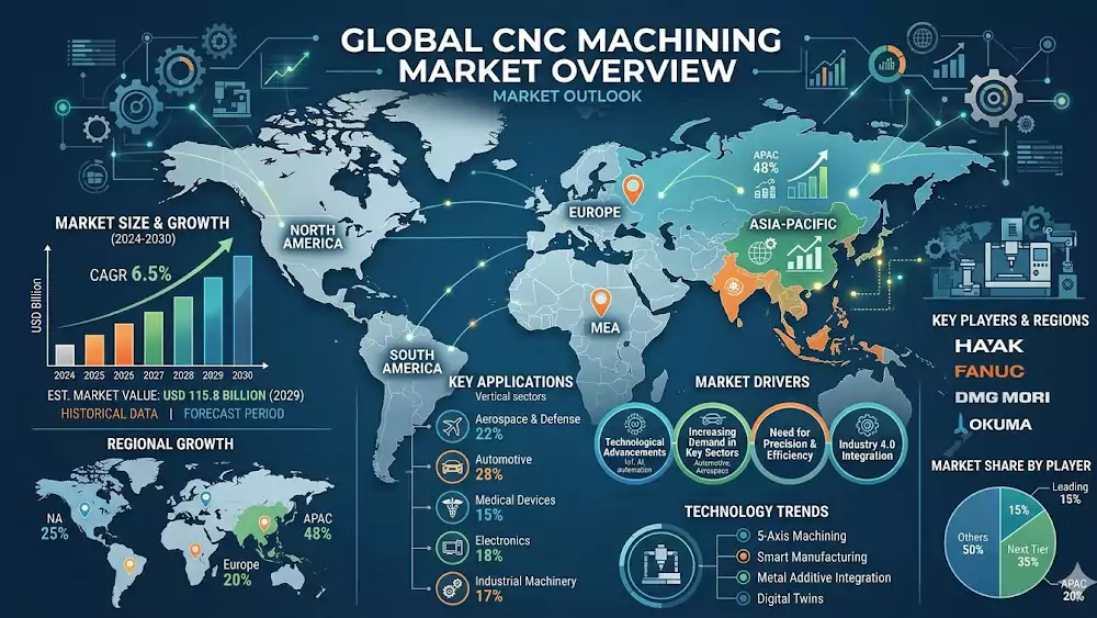 CNC machining global market regions and manufacturing demand