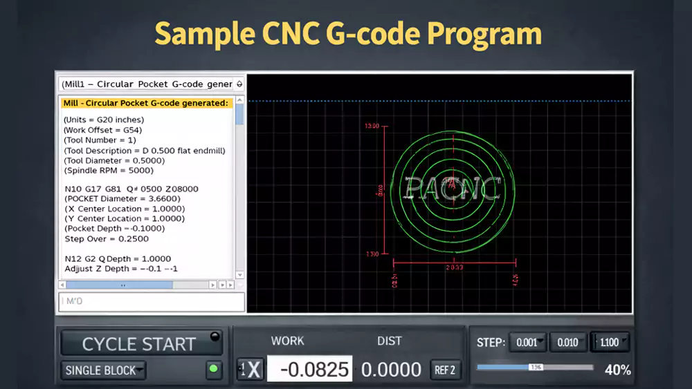 Example CNC G-code program