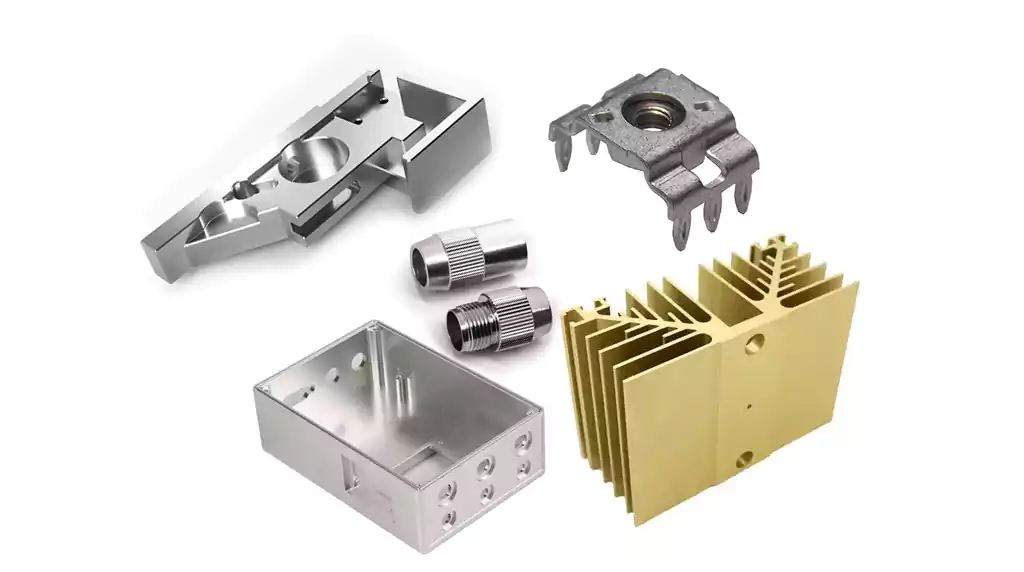 cnc machined telecom electronic components including rf housing heat sink and antenna bracket