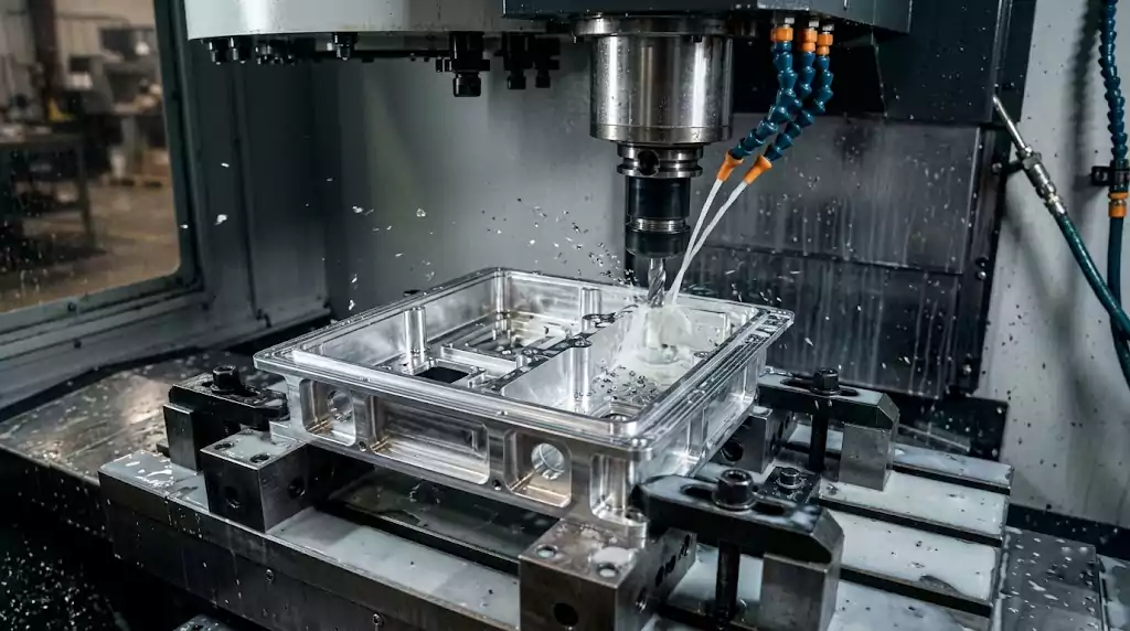 precision telecom rf enclosure machining with flat sealing surfaces for emi shielding