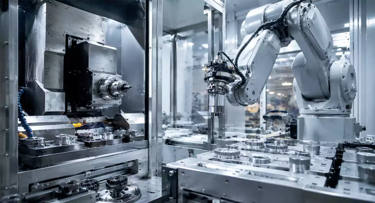 advanced manufacturing process with cnc machining and industrial automation systems