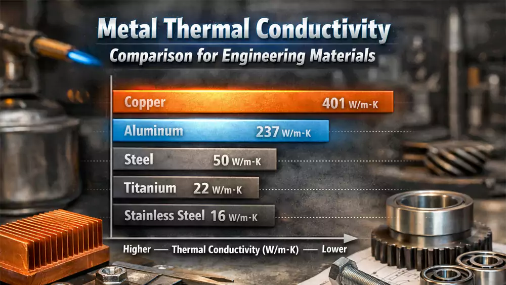 metal thermal conductivity comparison for engineering materials