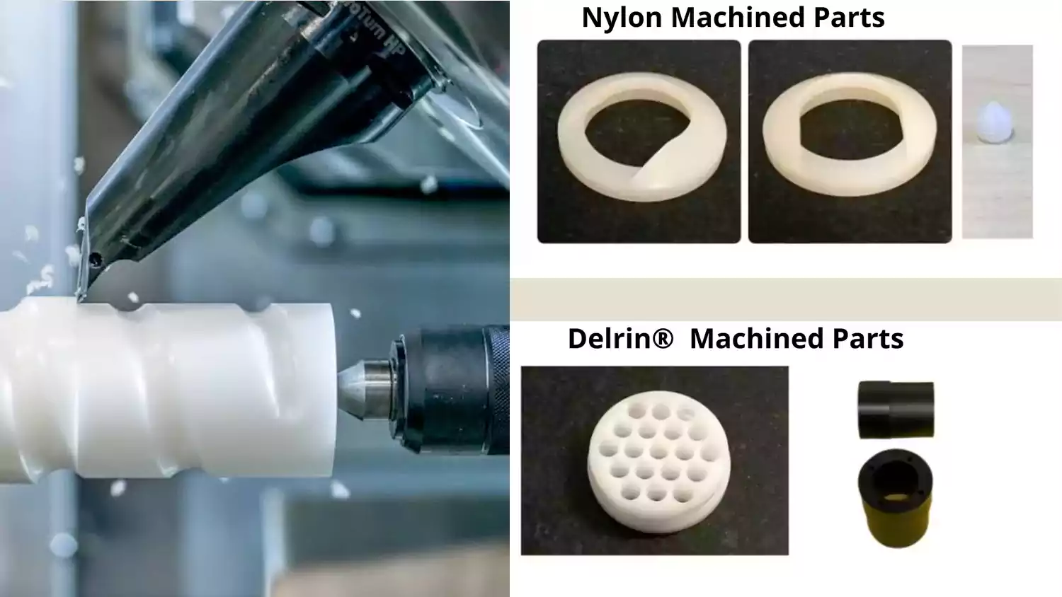 nylon and delrin cnc machined components comparison for engineering applications