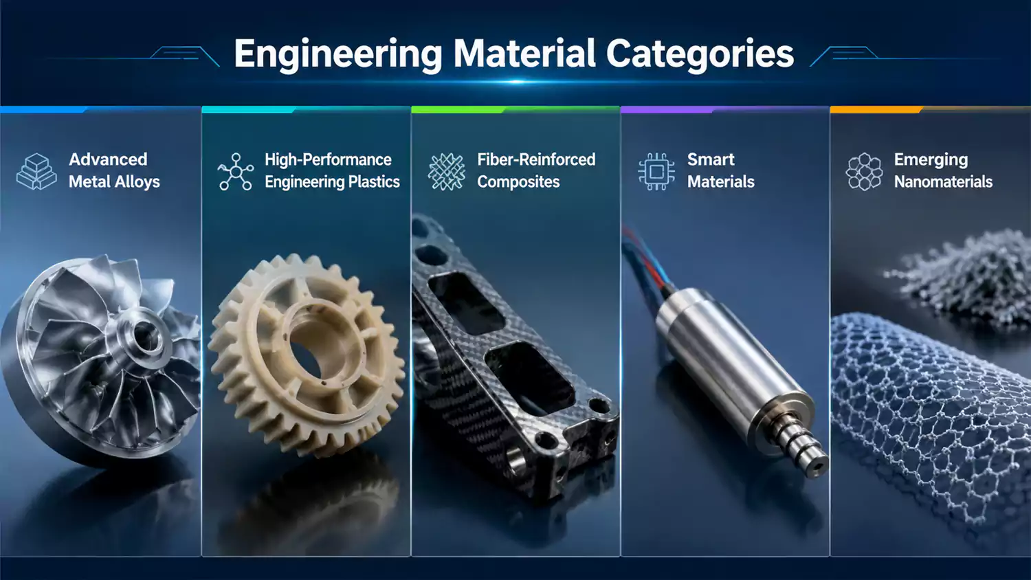different categories of new engineering materials and advanced material types