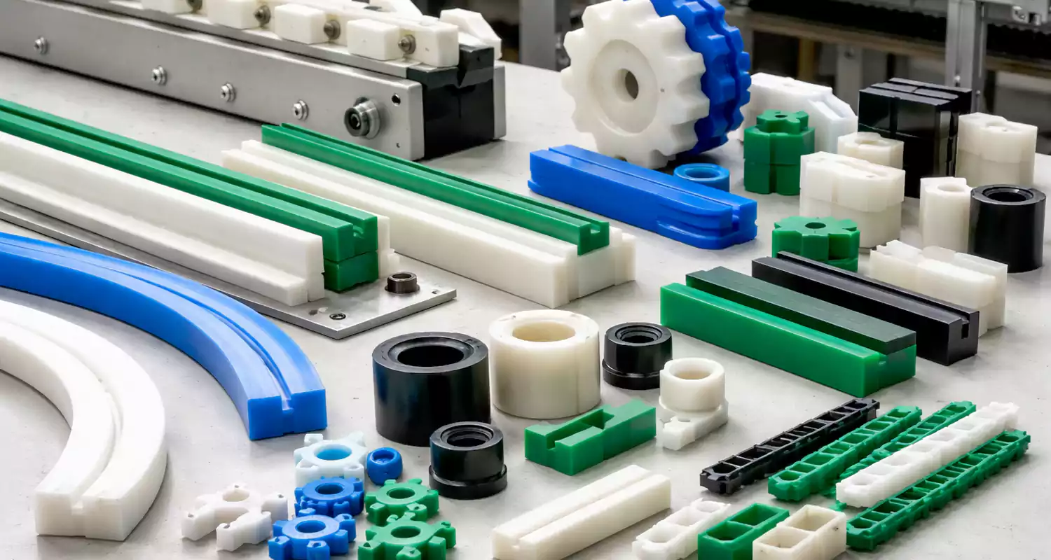 industrial applications of nylon and uhmw in conveyor systems wear strips guides and machine components