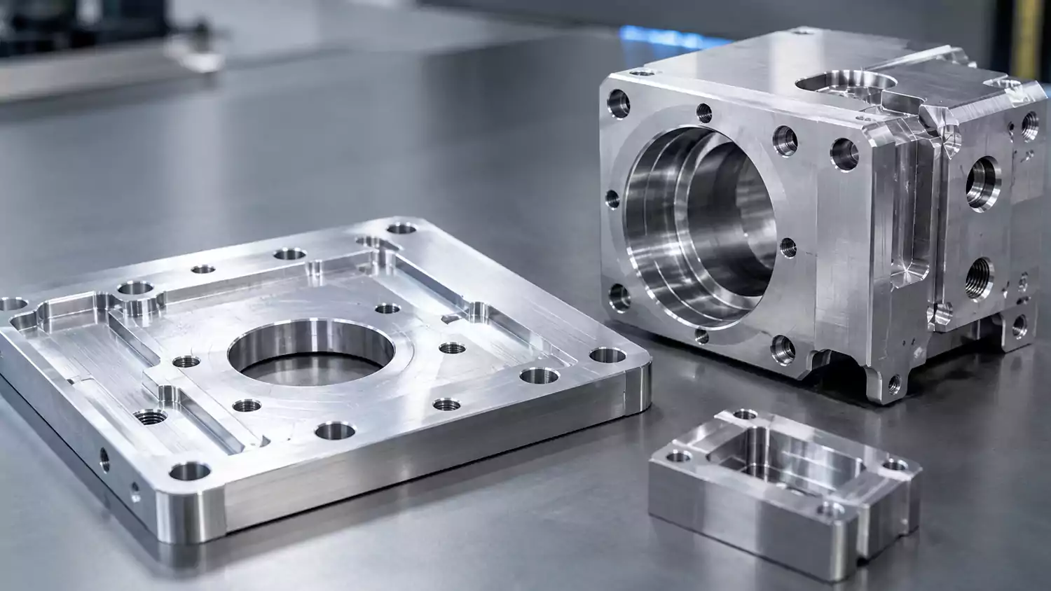 Precision CNC face milled mounting plate and machined housing